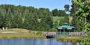 Golf et voiturette pour deux personnes
