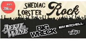 Shediac Lobster Rock Ticket featuring Big Wreck, April Wine and Kim Mitchell July 28, 2018